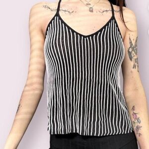 bcbgmaxazria‎ Size Small Halter Black and White Ribbed Striped Top